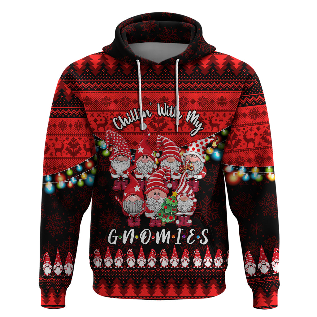Chilling With My Gnomies Christmas Hoodie Dress Gnomie Friend Xmas Vibes LT14
