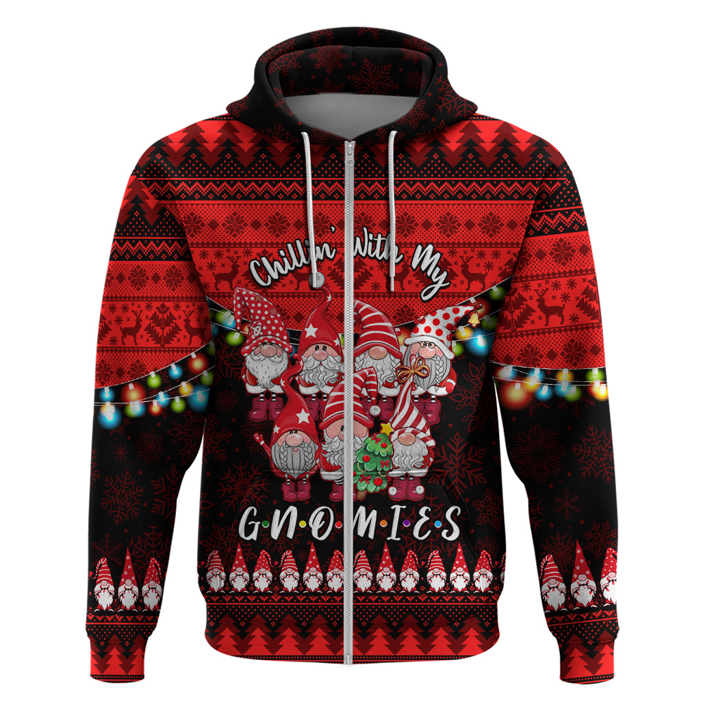 Chilling With My Gnomies Christmas Hoodie Dress Gnomie Friend Xmas Vibes - Wonder Print Shop