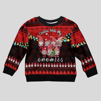 Chilling With My Gnomies Christmas Kid Ugly Christmas Sweater Gnomie Friend Xmas Vibes - Wonder Print Shop