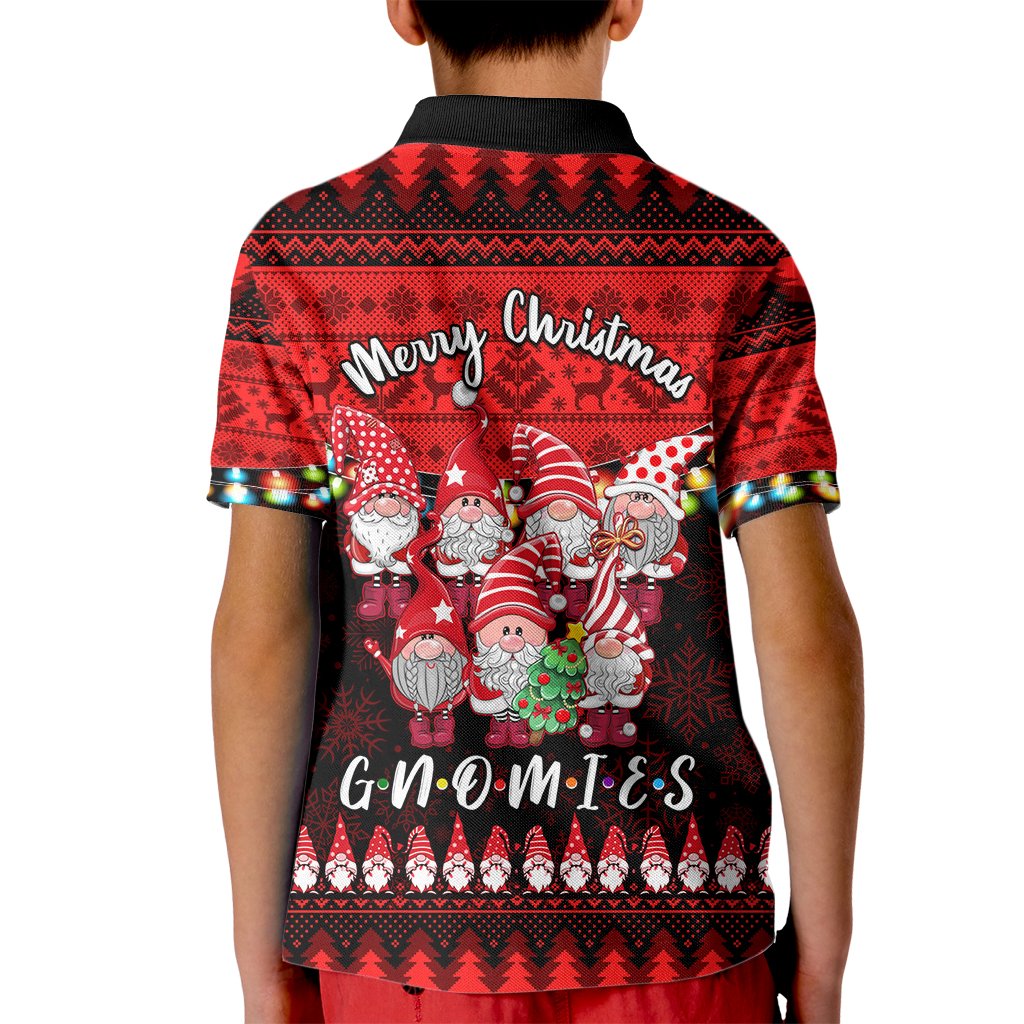 Chilling With My Gnomies Christmas Kid Polo Shirt Gnomie Friend Xmas Vibes - Wonder Print Shop