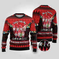 Chilling With My Gnomies Christmas Ugly Christmas Sweater Gnomie Friend Xmas Vibes - Wonder Print Shop