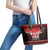 Chilling With My Gnomies Christmas Leather Tote Bag Gnomie Friend Xmas Vibes - Wonder Print Shop