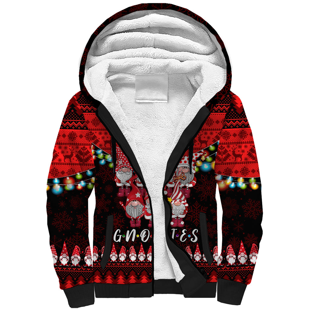 Chilling With My Gnomies Christmas Sherpa Hoodie Gnomie Friend Xmas Vibes - Wonder Print Shop