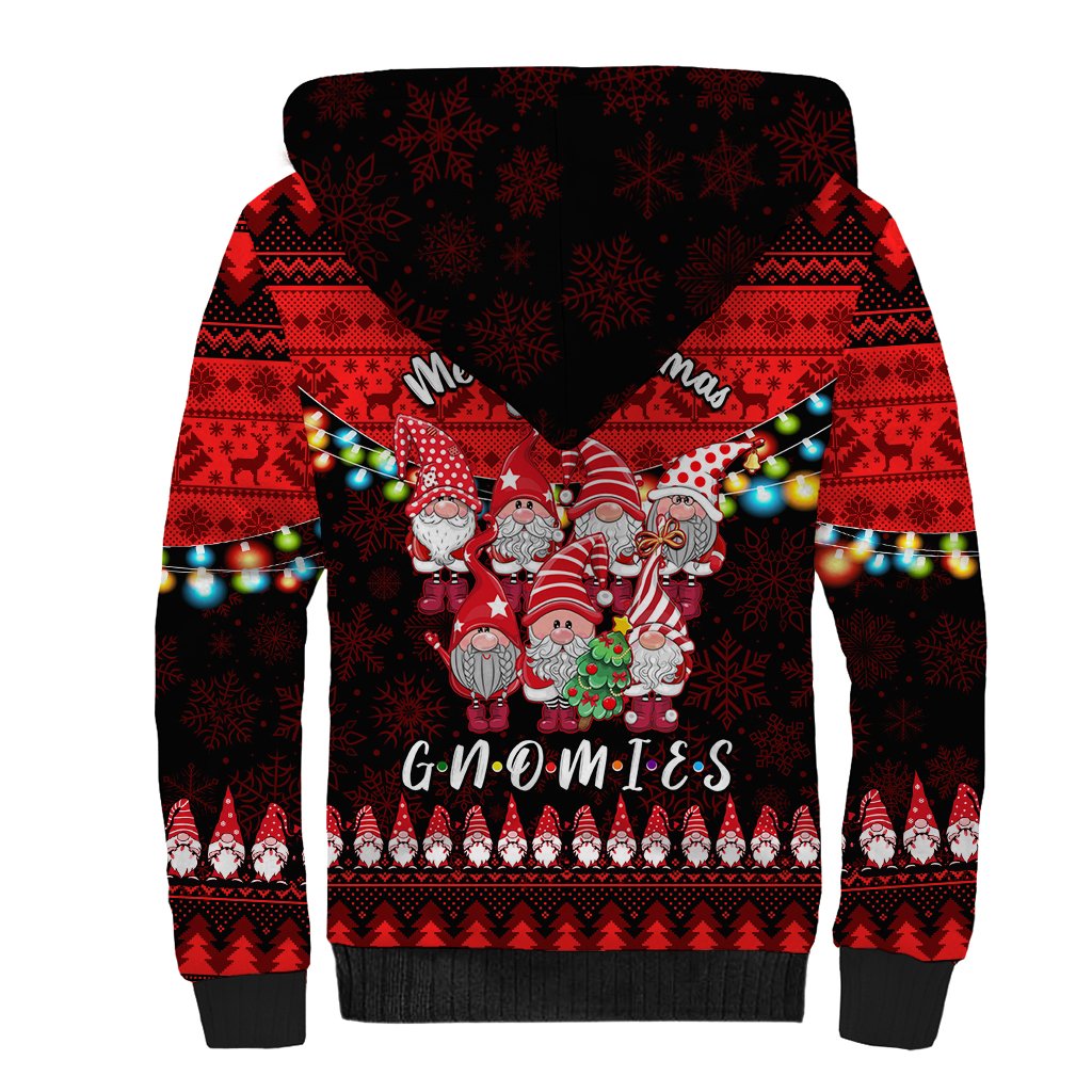 Chilling With My Gnomies Christmas Sherpa Hoodie Gnomie Friend Xmas Vibes - Wonder Print Shop