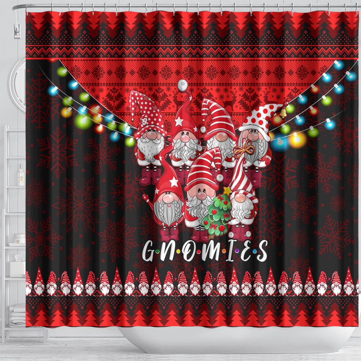 chilling-with-my-gnomies-christmas-shower-curtain-gnomie-friend-xmas-vibes