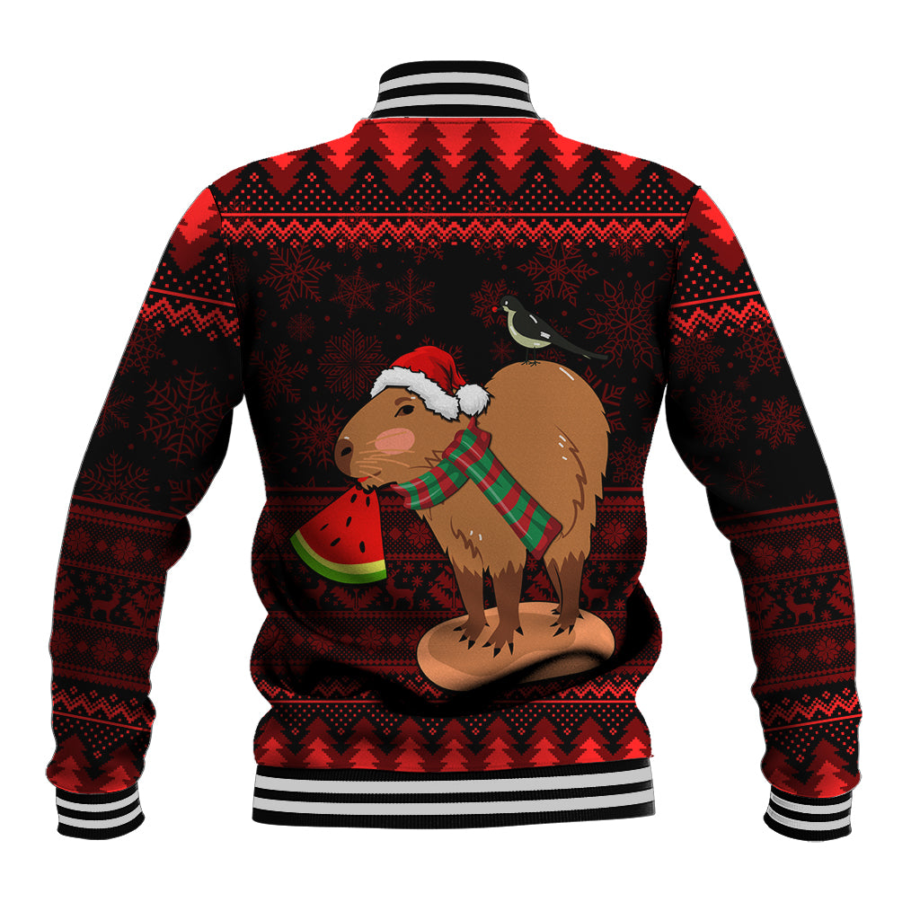 Capybara Christmas Baseball Jacket Merry Capymas - Wonder Print Shop