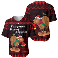 Capybara Christmas Baseball Jersey Merry Capymas - Wonder Print Shop