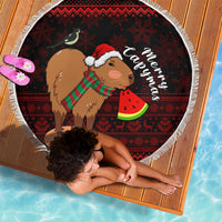 Capybara Christmas Beach Blanket Merry Capymas - Wonder Print Shop