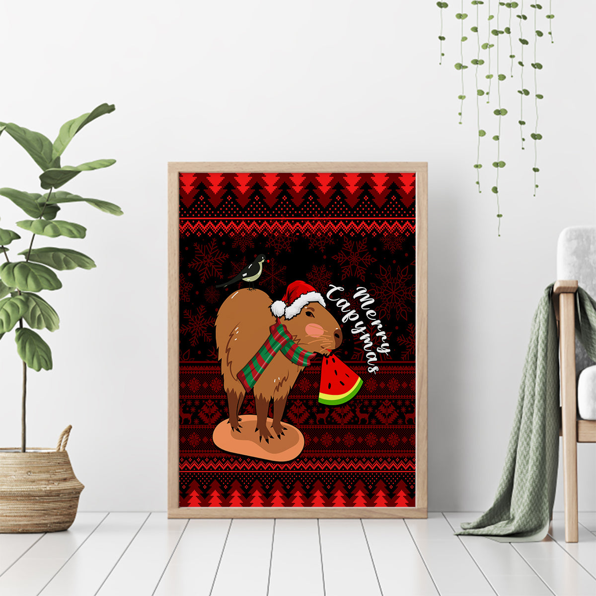 Capybara Christmas Canvas Wall Art Merry Capymas - Wonder Print Shop