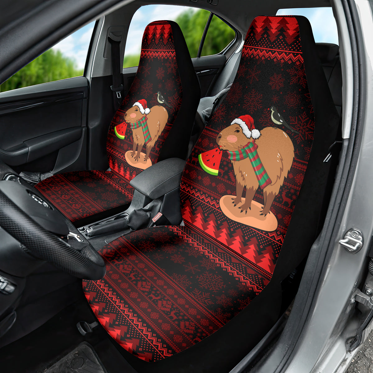 Capybara Christmas Car Seat Cover Merry Capymas - Wonder Print Shop