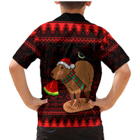 Capybara Christmas Family Matching Mermaid Dress and Hawaiian Shirt Merry Capymas - Wonder Print Shop