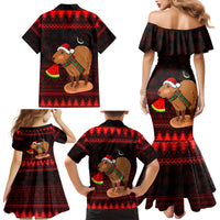 Capybara Christmas Family Matching Mermaid Dress and Hawaiian Shirt Merry Capymas - Wonder Print Shop