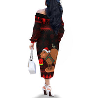 Capybara Christmas Family Matching Off Shoulder Long Sleeve Dress and Hawaiian Shirt Merry Capymas - Wonder Print Shop