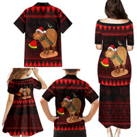 Capybara Christmas Family Matching Puletasi Dress and Hawaiian Shirt Merry Capymas - Wonder Print Shop