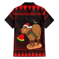 Capybara Christmas Family Matching Short Sleeve Bodycon Dress and Hawaiian Shirt Merry Capymas - Wonder Print Shop