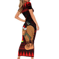 Capybara Christmas Family Matching Short Sleeve Bodycon Dress and Hawaiian Shirt Merry Capymas - Wonder Print Shop