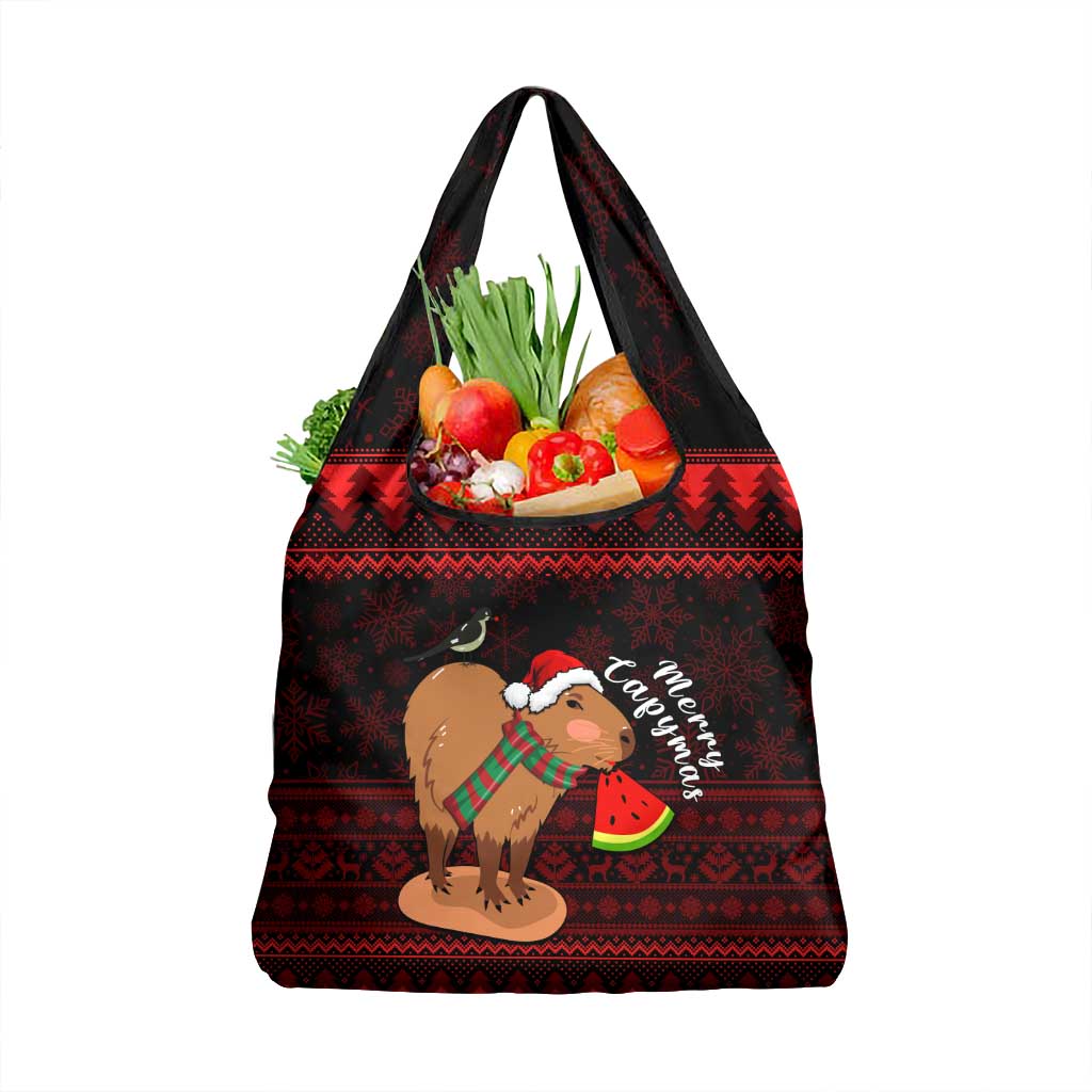 Capybara Christmas Grocery Bag Merry Capymas