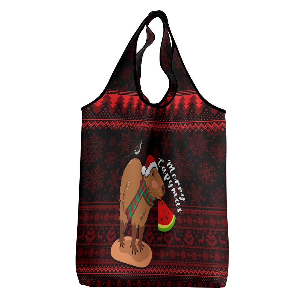 Capybara Christmas Grocery Bag Merry Capymas
