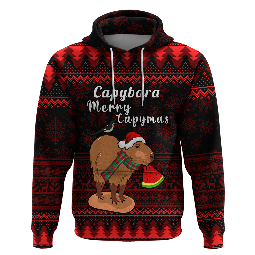Capybara Christmas Hoodie Merry Capymas - Wonder Print Shop