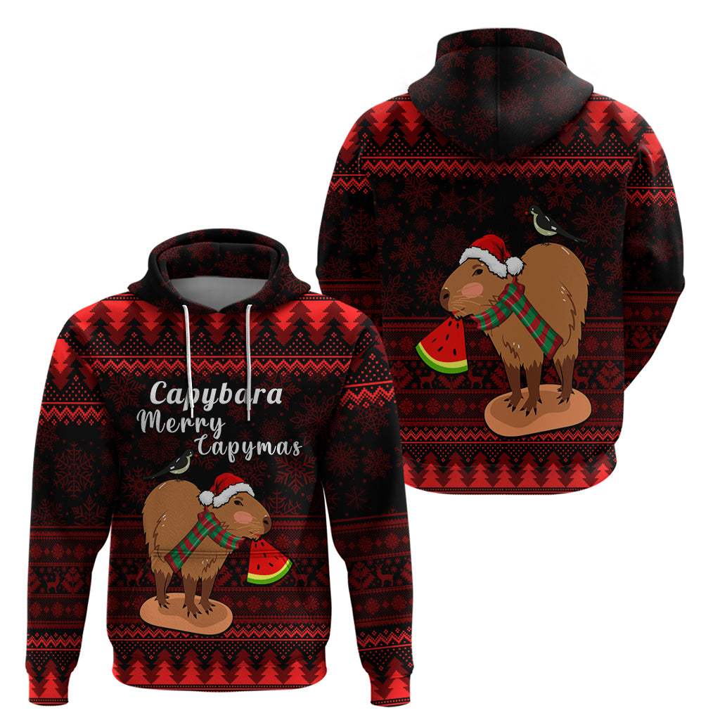 Capybara Christmas Hoodie Merry Capymas - Wonder Print Shop