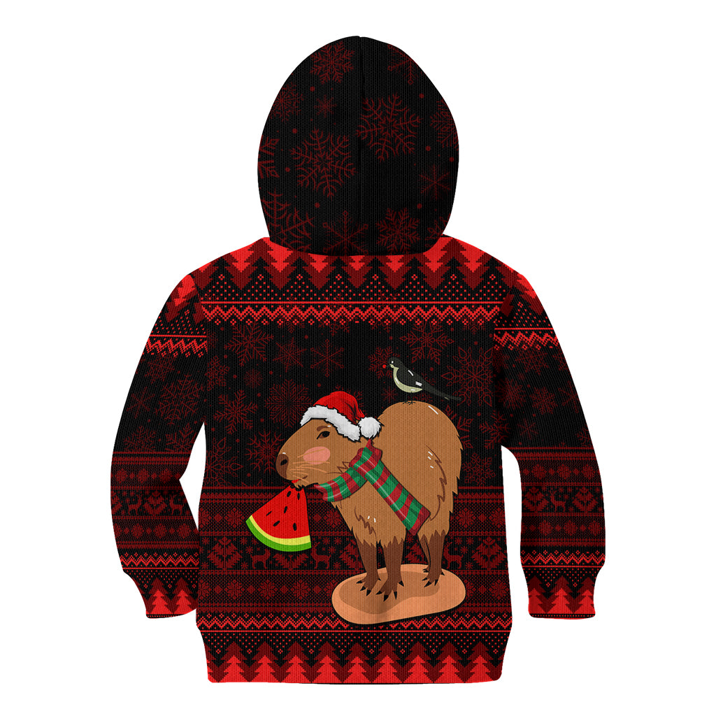 Capybara Christmas Kid Hoodie Merry Capymas - Wonder Print Shop
