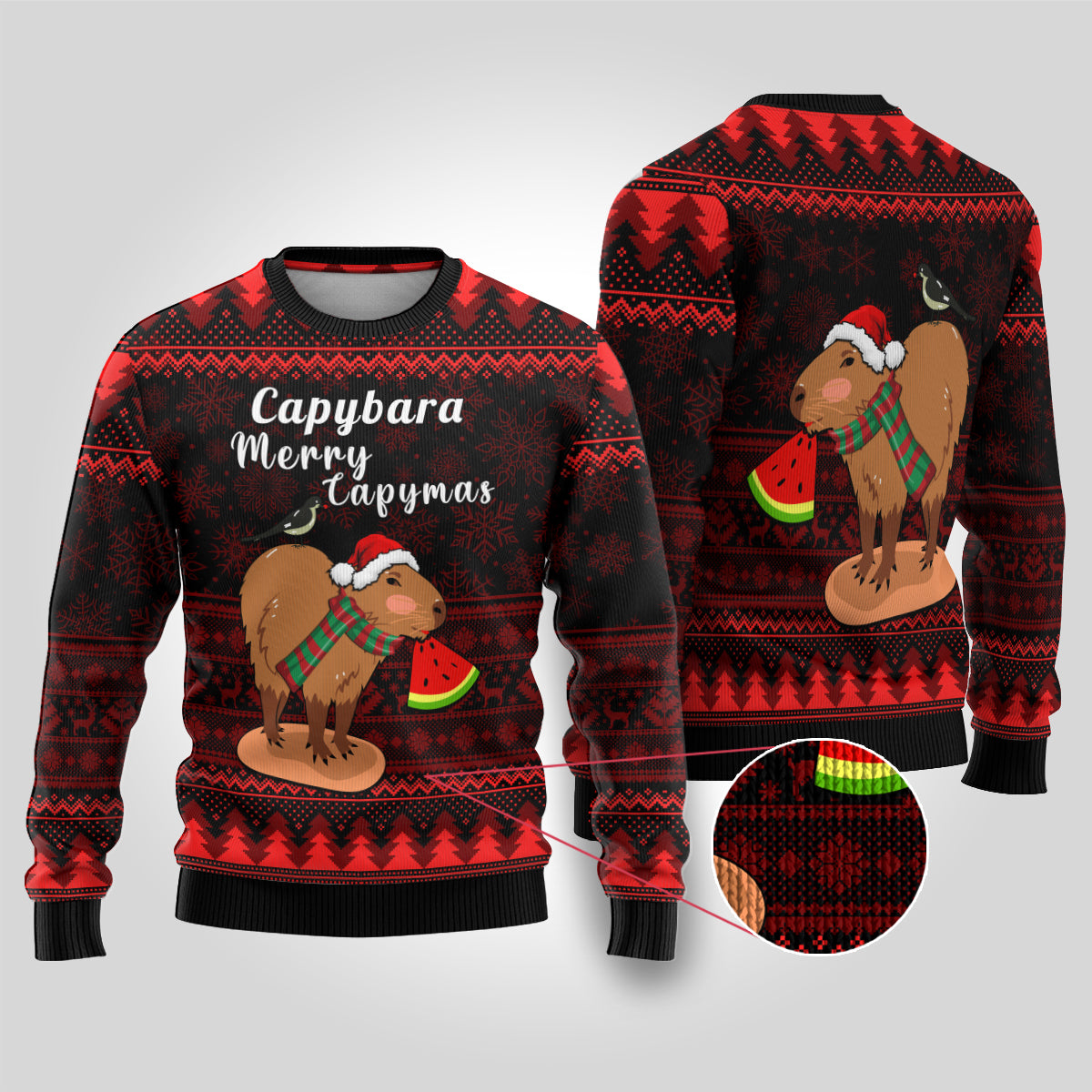Capybara Christmas Ugly Christmas Sweater Merry Capymas - Wonder Print Shop
