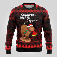 Capybara Christmas Ugly Christmas Sweater Merry Capymas - Wonder Print Shop