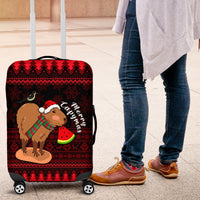 Capybara Christmas Luggage Cover Merry Capymas - Wonder Print Shop