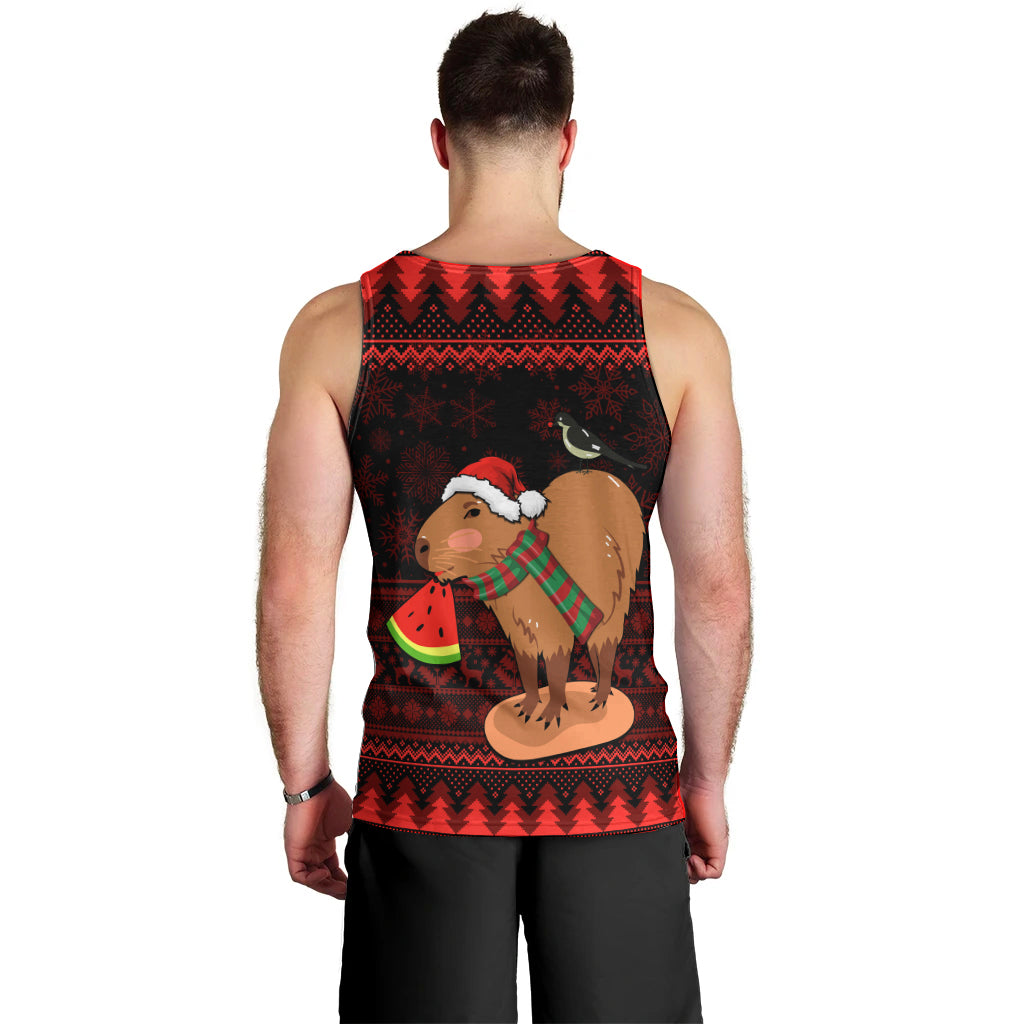 Capybara Christmas Men Tank Top Merry Capymas - Wonder Print Shop