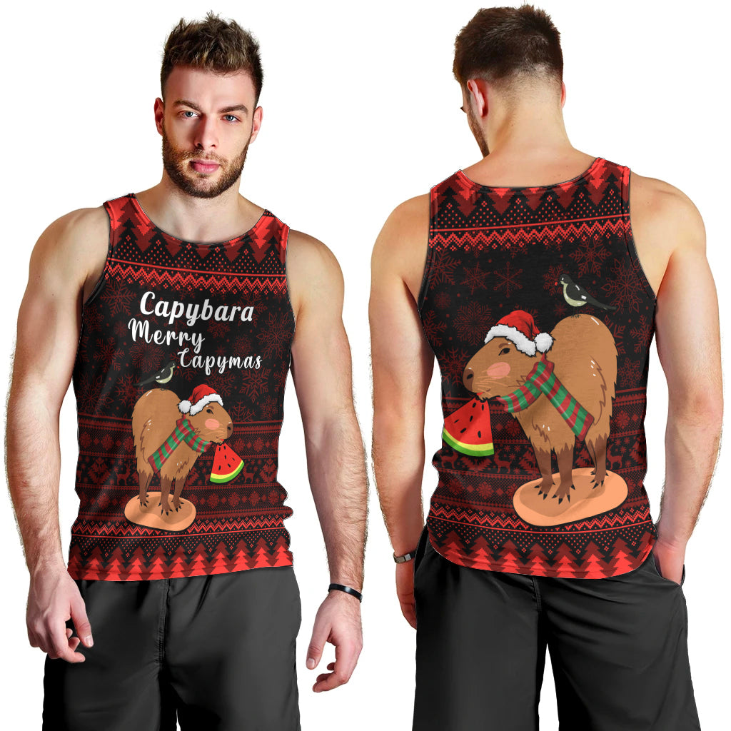 Capybara Christmas Men Tank Top Merry Capymas - Wonder Print Shop