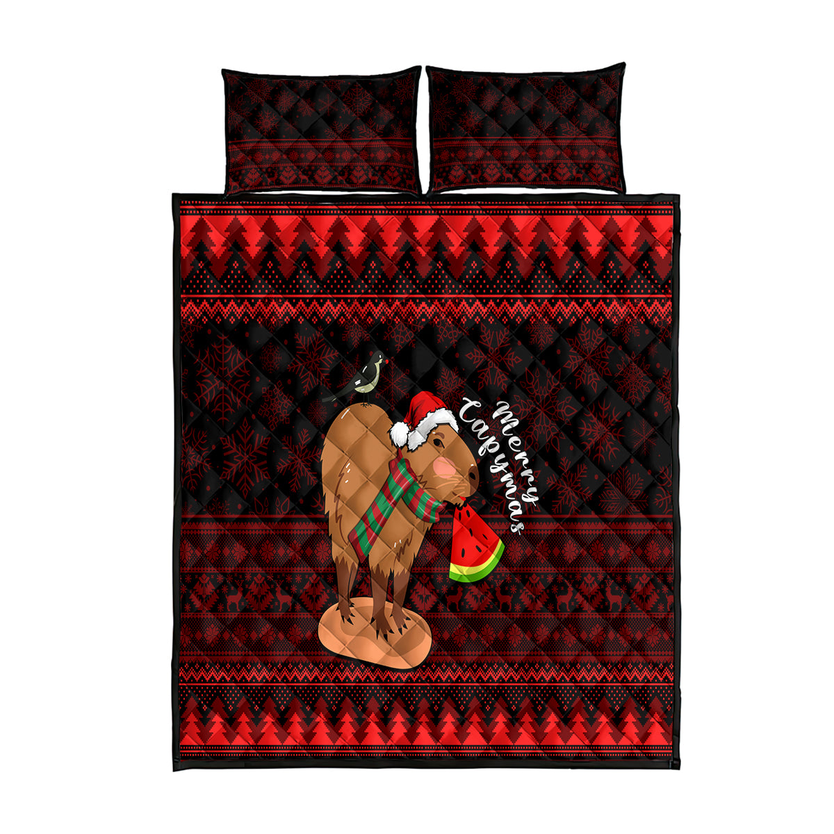 Capybara Christmas Quilt Bed Set Merry Capymas - Wonder Print Shop