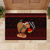 Capybara Christmas Rubber Doormat Merry Capymas - Wonder Print Shop