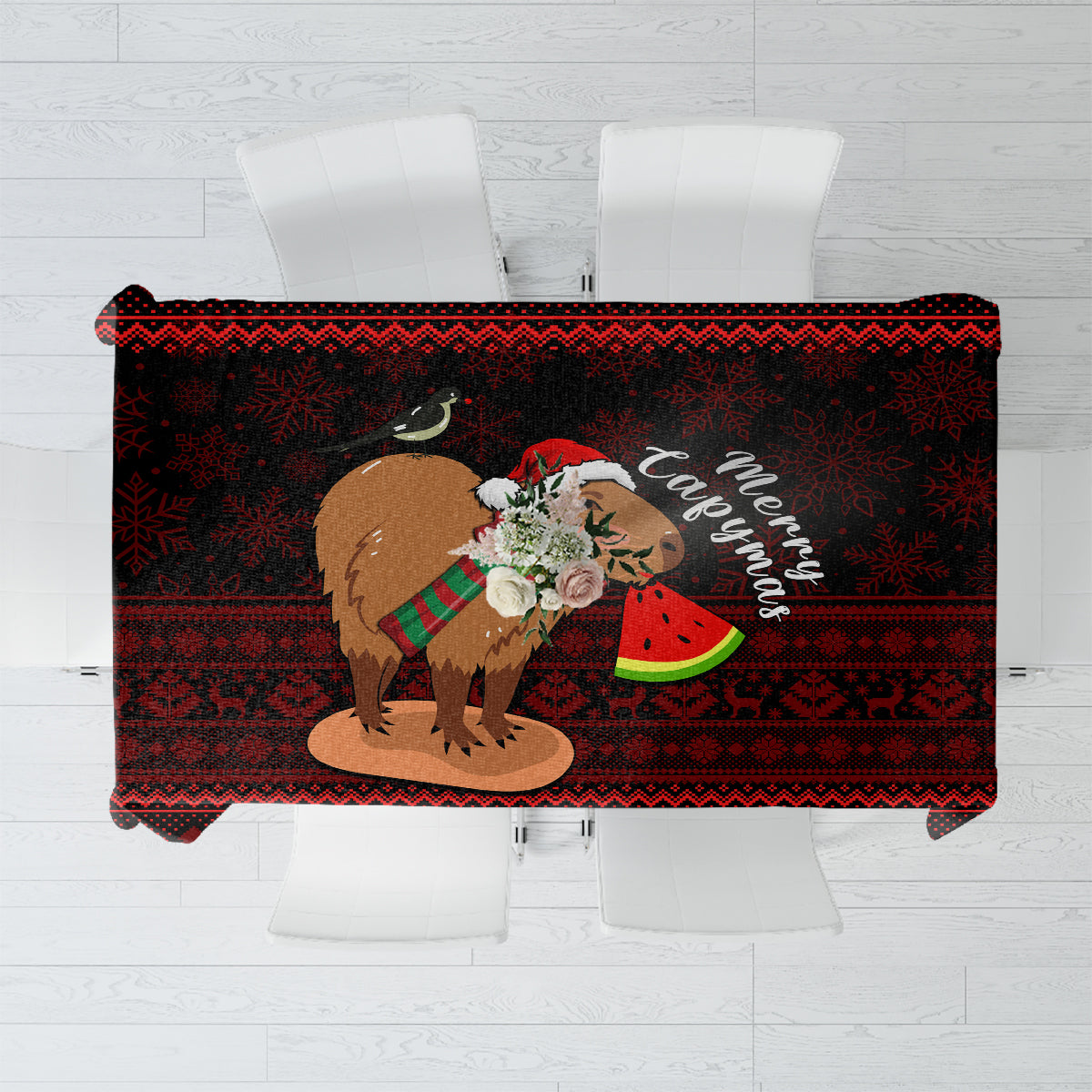 Capybara Christmas Tablecloth Merry Capymas - Wonder Print Shop