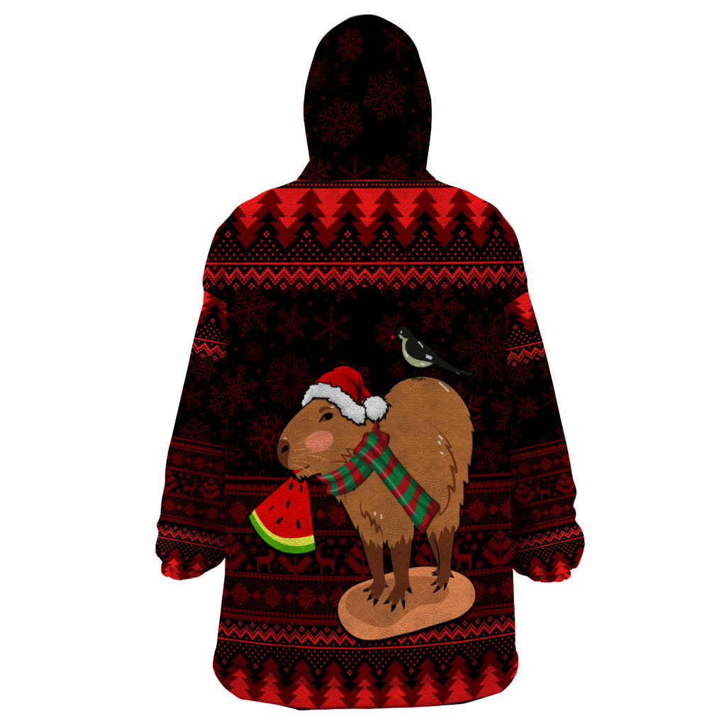 Capybara Christmas Wearable Blanket Hoodie Merry Capymas - Wonder Print Shop
