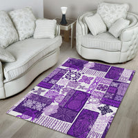 Hawaiian Quilt Area Rug Tiki Tropical Retro Purple Version - Wonder Print Shop
