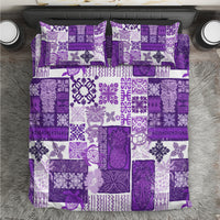Hawaiian Quilt Bedding Set Tiki Tropical Retro Purple Version - Wonder Print Shop