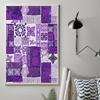 Hawaiian Quilt Canvas Wall Art Tiki Tropical Retro Purple Version - Wonder Print Shop