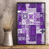 Hawaiian Quilt Canvas Wall Art Tiki Tropical Retro Purple Version - Wonder Print Shop