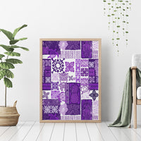 Hawaiian Quilt Canvas Wall Art Tiki Tropical Retro Purple Version - Wonder Print Shop