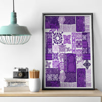 Hawaiian Quilt Canvas Wall Art Tiki Tropical Retro Purple Version - Wonder Print Shop
