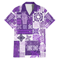 Hawaiian Quilt Family Matching Mermaid Dress and Hawaiian Shirt Tiki Tropical Retro Purple Version - Wonder Print Shop