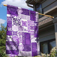 Hawaiian Quilt Garden Flag Tiki Tropical Retro Purple Version - Wonder Print Shop