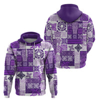 Hawaiian Quilt Hoodie Tiki Tropical Retro Purple Version - Wonder Print Shop