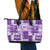 Hawaiian Quilt Leather Tote Bag Tiki Tropical Retro Purple Version - Wonder Print Shop