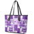 Hawaiian Quilt Leather Tote Bag Tiki Tropical Retro Purple Version - Wonder Print Shop