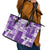 Hawaiian Quilt Leather Tote Bag Tiki Tropical Retro Purple Version - Wonder Print Shop