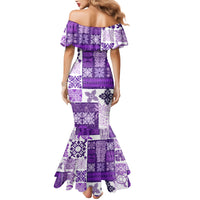 Hawaiian Quilt Mermaid Dress Tiki Tropical Retro Purple Version - Wonder Print Shop