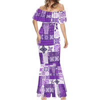 Hawaiian Quilt Mermaid Dress Tiki Tropical Retro Purple Version - Wonder Print Shop