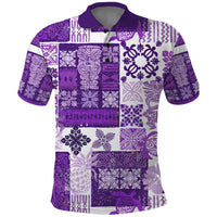 Hawaiian Quilt Polo Shirt Tiki Tropical Retro Purple Version - Wonder Print Shop