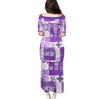 Hawaiian Quilt Puletasi Tiki Tropical Retro Purple Version - Wonder Print Shop